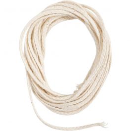 Veke, Lämpligt för ljus stöpta i dopp (dia. 30 mm) och ljus stöpta i form (80–100 mm) , B: 2 mm, 100 g, 3 m/ 1 förp. [HOB-733211]