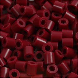 Rörpärlor, stl. 5x5 mm, Hålstl. 2,5 mm, medium, vinröd (32239), 6000 st./ 1 förp. [HOB-751041]