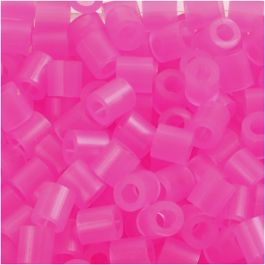 Rörpärlor, stl. 5x5 mm, Hålstl. 2,5 mm, medium, rosa neon (32257), 6000 st./ 1 förp. [HOB-751301]