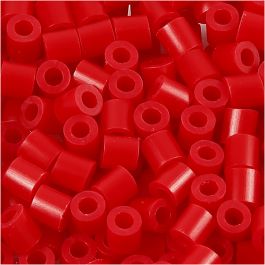 Rörpärlor, stl. 5x5 mm, Hålstl. 2,5 mm, medium, röd (32231), 1100 st./ 1 förp. [HOB-751310]