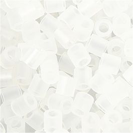 Rörpärlor, stl. 5x5 mm, Hålstl. 2,5 mm, medium, transparent (32264), 1100 st./ 1 förp. [HOB-751320]