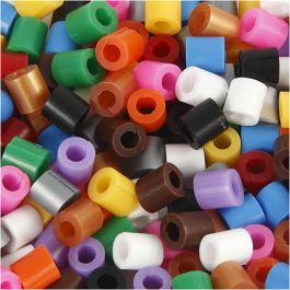 Rörpärlor med slits, stl. 5x5 mm, Hålstl. 2,5 mm, medium, standardfärger, 1100mix./ 1 förp. [HOB-751350]