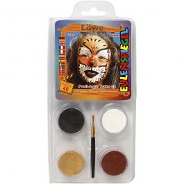 Eulenspiegel Ansiktsfärg - sminkset , Lejon, mixade färger, 1 set [HOB-76109]