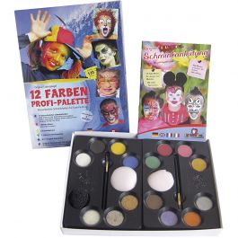 Eulenspiegel ansiktsfärg med steg-för-stegbeskrivning, mixade färger, 1 set [HOB-76131]