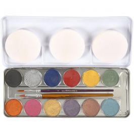 Eulenspiegel Ansiktsfärg, vit, 12 färg/ 1 set [HOB-76139]