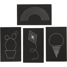 String Art Plattor, stl. 20x12 cm, tjocklek 10 mm, svart, 16 st./ 1 förp. [HOB-76898]
