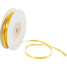 Satinband, B: 3 mm, solgul, 30 m/ 1 rl. [HOB-780014]