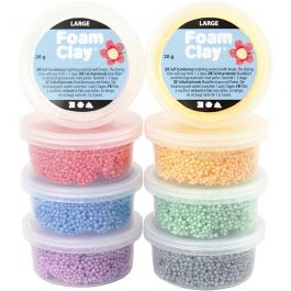 Foam Clay Large, mixade färger, 8x20 g/ 1 förp. [HOB-780950]