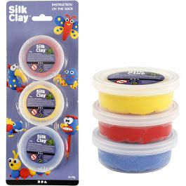 Silk Clay®, blå, röd, gul, 3x14 g/ 1 förp. [HOB-78149]