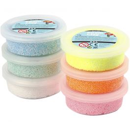 Foam Clay® , glitter, pastellfärger, 6x14 g/ 1 förp. [HOB-78812]