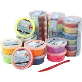 Foam Clay® , glitter, mixade färger, 28 burk/ 1 förp. [HOB-78816]