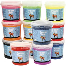 Foam Clay® , Innehållet kan variera , mixade färger, 12x560 g/ 1 förp. [HOB-78834]