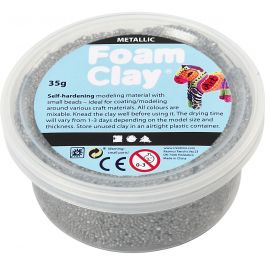 Foam Clay® , metallic, silver, 35 g/ 1 burk [HOB-78917]