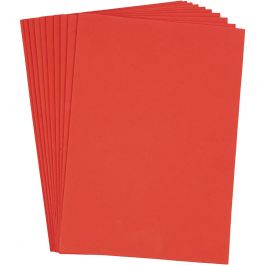 Dekorgummi, A4, ark 210x297 mm, tjocklek 2 mm, röd, 10 ark/ 1 förp. [HOB-79044]