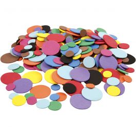 Dekorgummicirklar, Dia. 12+20+32 mm, mixade färger, 2120 mix./ 1 förp. [HOB-79061]