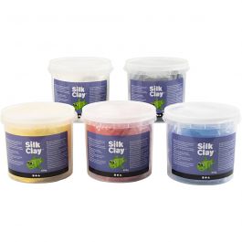 Silk Clay®, primärfärger, 5x650 g/ 1 förp. [HOB-79138]