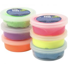 Silk Clay®, neonfärger, 6x14 g/ 1 förp. [HOB-79140]