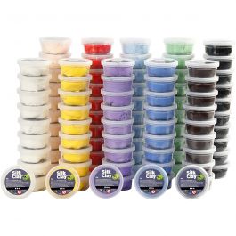 Silk Clay®, mixade färger, 10 burk/ 1 förp. [HOB-79145]