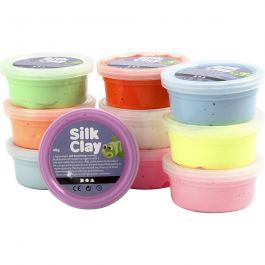 Silk Clay®, Basic 2, mixade färger, 10x40 g/ 1 förp. [HOB-79146]