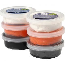 Silk Clay®, svart, orange, vit, 6x14 g/ 1 förp. [HOB-79149]