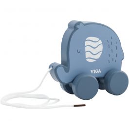 VIGA dra-elefant, stl. 11 cm, blå, 1 st. [HOB-908589]