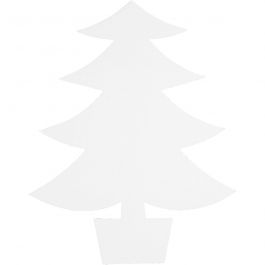 Julgranar, H: 21,5 cm, B: 16,5 cm, 230 g, vit, 25 st./ 1 förp. [HOB-95211]