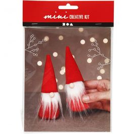 Mini DIY Kit, tomtenissar, H: 12 cm, röd, 1 förp. [HOB-977401]