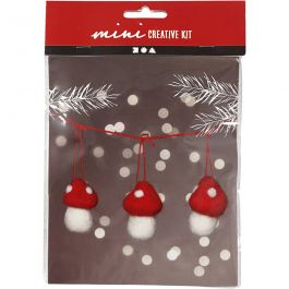 Mini DIY Kit, svamp på snöre, H: 5.5 cm, 1 set [HOB-977406]