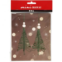Mini DIY Kit, makramé julgran, H: 11 cm, 1 förp. [HOB-977411]