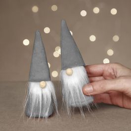 Mini DIY Kit, Skandinavisk tomte, H: 12 cm, grå, 1 förp. [HOB-977429]