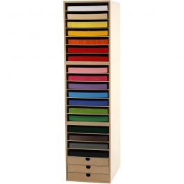 Kartong inkl. reol, H: 100 cm, A4, ark 210x297 mm, 180 g, mixade färger, 1 set [HOB-99435]
