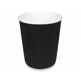 kaffekopp 230cc 8oz Ø8 cm Rippel Svart (500 st) [TK-9987545]