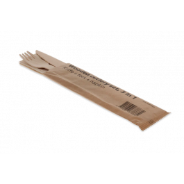 Bestickset i trä 3/1 Kniv + gaffel + Servett (250 st) [TK-9987657]