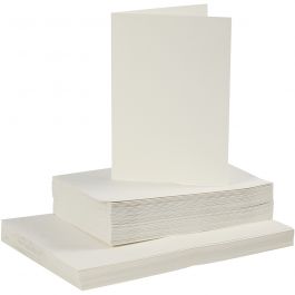 Cards and Envelopes, off-white, card size 10,5x15 cm, envelope size 11,5x16,5 cm, 50 set/ 1 pack [HOB23109]