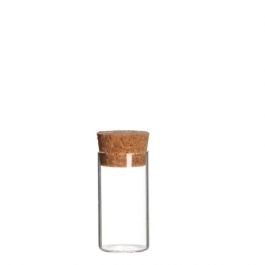 Glasrör med kork Ø3cm och 6cm högt (set med 12 st) [IFS-29141]