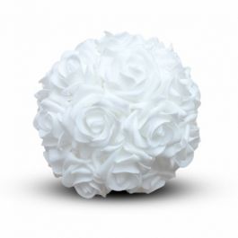 Deco Rose Ball Ø18cm vit skum (1 st) [IFS-31213]
