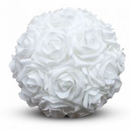 Deco Rose Ball Ø28cm vit skum (1 st) [IFS-31214]