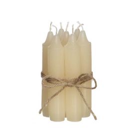 Ljus konisk Cream 11cm hög (uppsättning av 7 st) [IFS-32163]