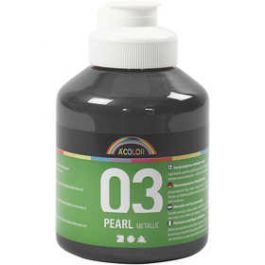A-Color Acrylic Paint, black, no. 03, metallic, 500 ml/ 1 bottle [HOB32204]