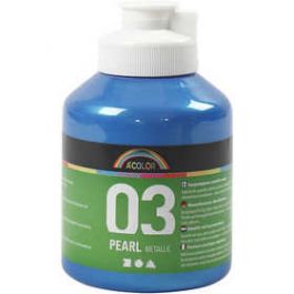 A-Color Acrylic Paint, blue, no. 03, metallic, 500 ml/ 1 bottle [HOB32208]