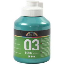 A-Color Acrylic Paint, green, no. 03, metallic, 500 ml/ 1 bottle [HOB32222]