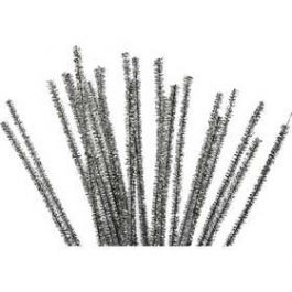 Pipe Cleaners, silver, L: 30 cm, thickness 6 mm, 24 pc/ 1 pack [HOB51635]