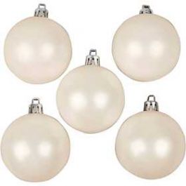 Christmas Ornaments, white, mother-of-pearl, D: 6 cm, 20 pc/ 1 pack [HOB52164]