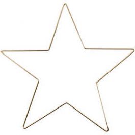 Star ornament, gold, D: 30 cm, thickness 3 mm, 1 pc [HOB52423]