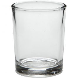 Tealight holder in glass, H: 6,5 cm, D: 4,5 cm, 120 ml, 12 pc/ 1 box [HOB55820]