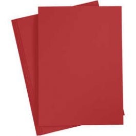 Card, red, A4, 210x297 mm, 220 g, 10 pc/ 1 pack [HOB219013]