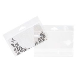 Cellofanpåsar med Eurohål 14,9x6,4cm Transparent med Tejpremsa (100 st) [HB52]