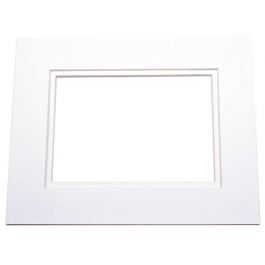 Passepartout Dubbel tjock Super Vit/Super Vit 20,3x25,4cm med 11,25x16,75cm Fönster (25 st) [MD30023]