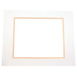 Passepartout Dubbel tjock Elfenben/Guld 40,6x50,8cm med 27x34,6cm Fönster (10 st) [MD20028]
