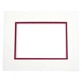 Passepartout Dubbel tjock Elfenben/Tegelröd 40,6x50,8cm med 27x34,6cm Fönster (10 st) [MD20039]